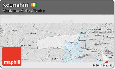 Silver Style Panoramic Map of Kounahiri