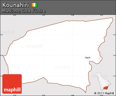 Classic Style Simple Map of Kounahiri, cropped outside