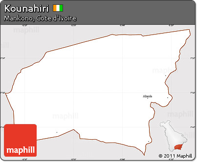 Classic Style Simple Map of Kounahiri, cropped outside
