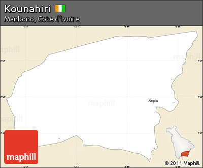 Classic Style Simple Map of Kounahiri, single color outside