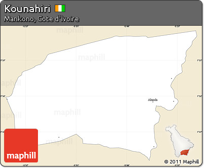 Classic Style Simple Map of Kounahiri, single color outside