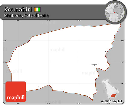 Gray Simple Map of Kounahiri, cropped outside