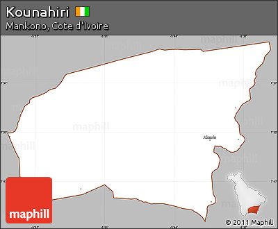 Gray Simple Map of Kounahiri, cropped outside