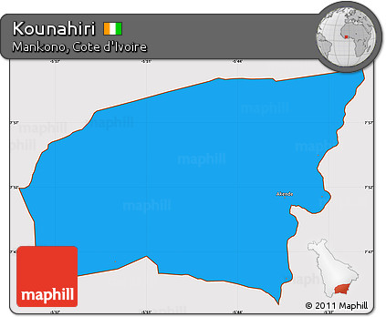 Political Simple Map of Kounahiri, cropped outside