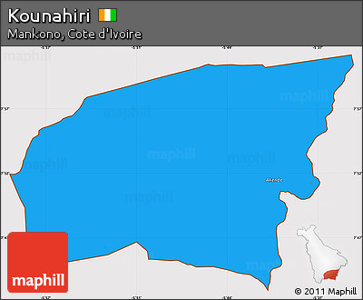 Political Simple Map of Kounahiri, cropped outside