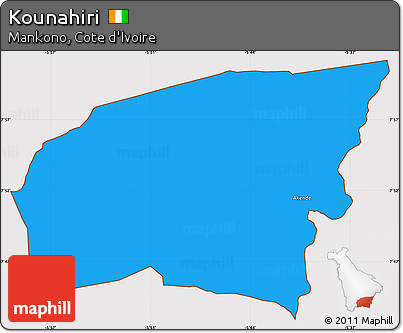 Political Simple Map of Kounahiri, cropped outside