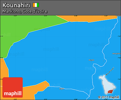 Political Simple Map of Kounahiri