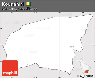 Silver Style Simple Map of Kounahiri, cropped outside