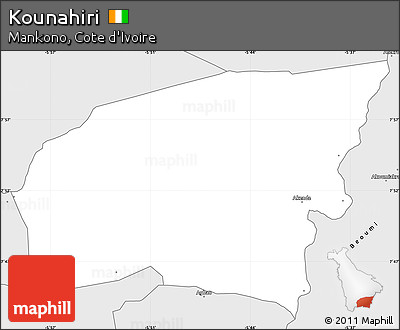 Silver Style Simple Map of Kounahiri