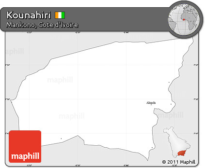 Silver Style Simple Map of Kounahiri, single color outside