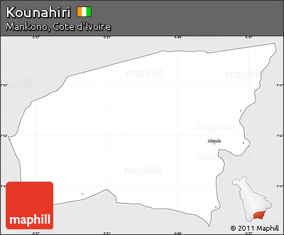 Silver Style Simple Map of Kounahiri, single color outside