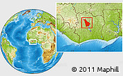 Physical Location Map of Mankono, within the entire country