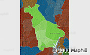 Political Shades Map of Mankono, darken
