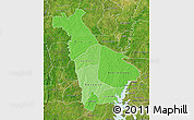 Political Shades Map of Mankono, satellite outside