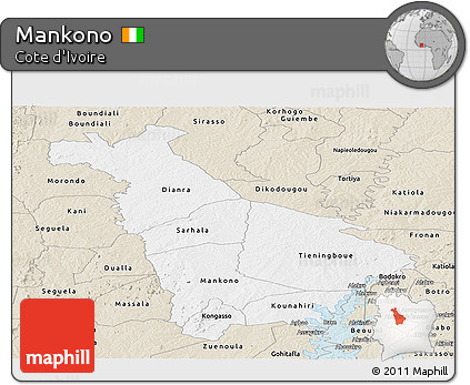 Classic Style Panoramic Map of Mankono