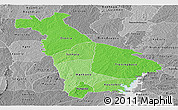 Political Shades Panoramic Map of Mankono, desaturated