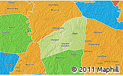 Physical 3D Map of Sarhala, political outside