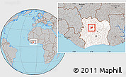 Gray Location Map of Sarhala, highlighted country