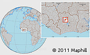 Gray Location Map of Sarhala, highlighted parent region