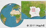 Satellite Location Map of Sarhala, highlighted country