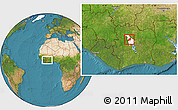 Satellite Location Map of Sarhala, highlighted parent region