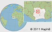 Savanna Style Location Map of Sarhala, highlighted country