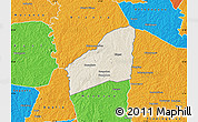 Shaded Relief Map of Sarhala, political outside