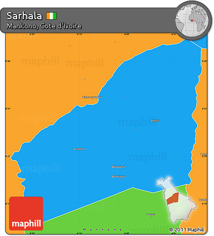 Political Simple Map of Sarhala