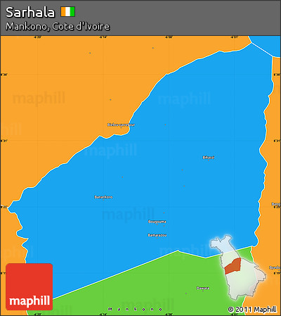 Political Simple Map of Sarhala