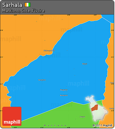 Political Simple Map of Sarhala