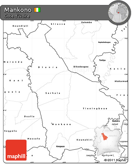 Blank Simple Map of Mankono