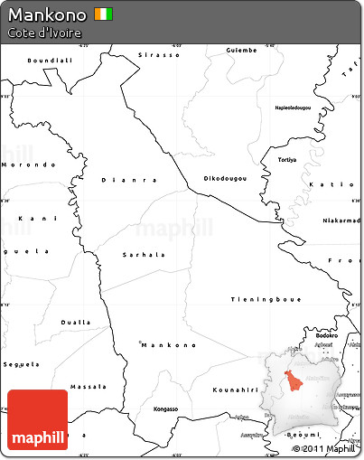 Blank Simple Map of Mankono