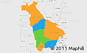 Political Simple Map of Mankono, single color outside, borders and labels