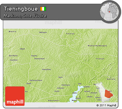 Physical 3D Map of Tieningboue