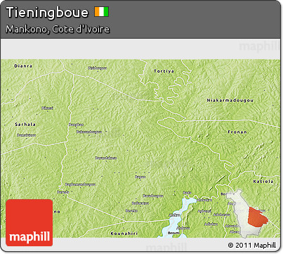 Physical 3D Map of Tieningboue