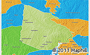 Physical 3D Map of Tieningboue, political outside