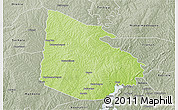 Physical 3D Map of Tieningboue, semi-desaturated
