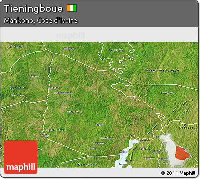 Satellite 3D Map of Tieningboue
