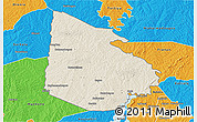 Shaded Relief 3D Map of Tieningboue, political outside