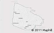 Silver Style 3D Map of Tieningboue, single color outside