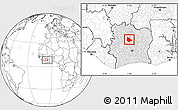 Blank Location Map of Tieningboue, highlighted country