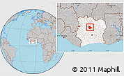 Gray Location Map of Tieningboue, highlighted country