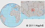 Gray Location Map of Tieningboue, highlighted parent region