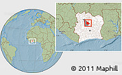 Savanna Style Location Map of Tieningboue, highlighted country, highlighted parent region, within the entire country, hill shading
