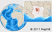 Shaded Relief Location Map of Tieningboue, highlighted country, highlighted parent region, within the entire country