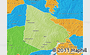 Physical Map of Tieningboue, political outside