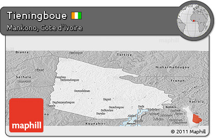 Gray Panoramic Map of Tieningboue