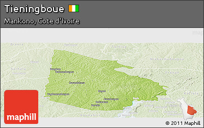 Physical Panoramic Map of Tieningboue, lighten