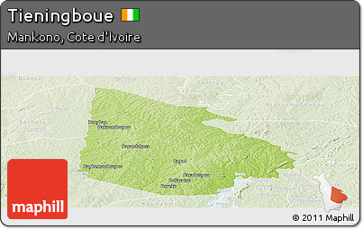 Physical Panoramic Map of Tieningboue, lighten