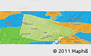 Physical Panoramic Map of Tieningboue, political outside